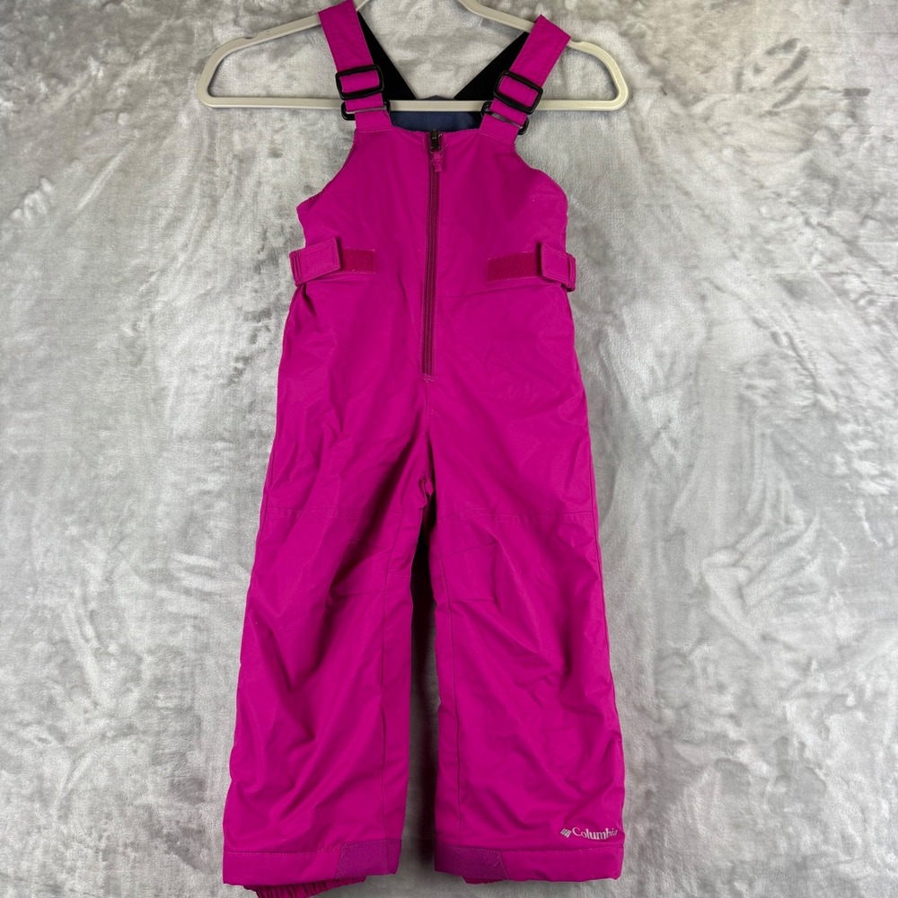 Columbia Snow Bib Overalls Kids 3T Pink Insulated Winter Ski Pants (1433)